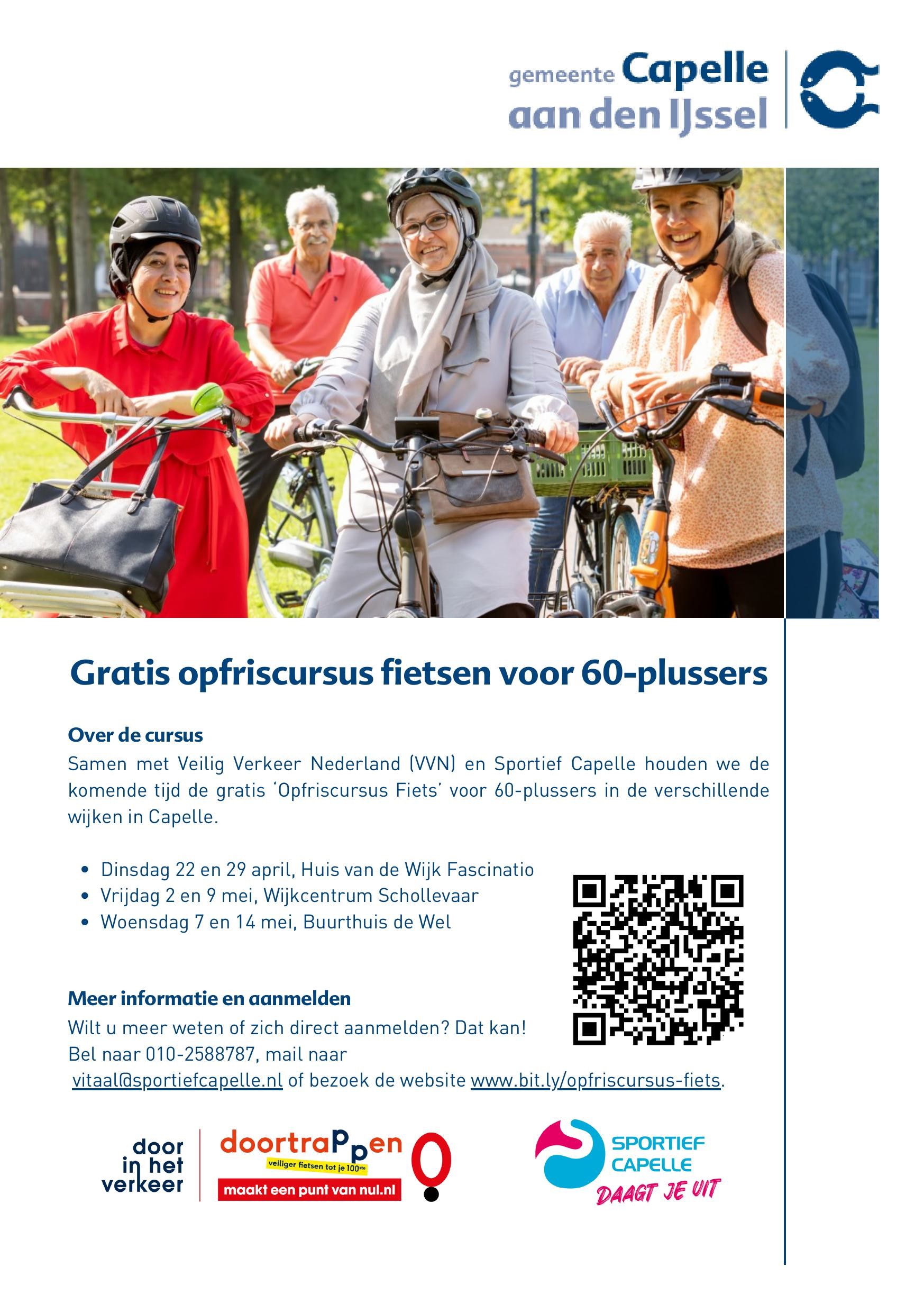 Gratis opfriscursus fietsen voor 60-plussers